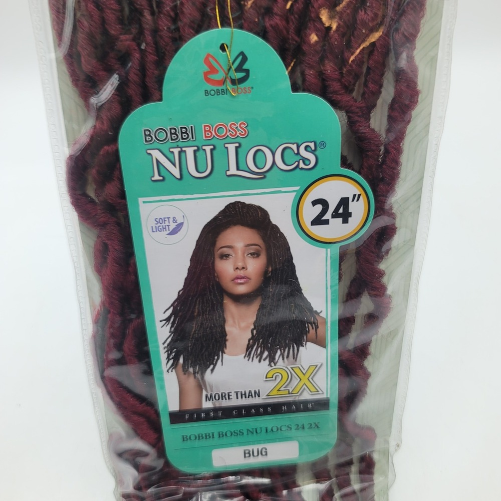 Bobbi Boss Nu Locs 24 2X Crochet Hair Burgundy BUG Synthetic Faux Locs Braids